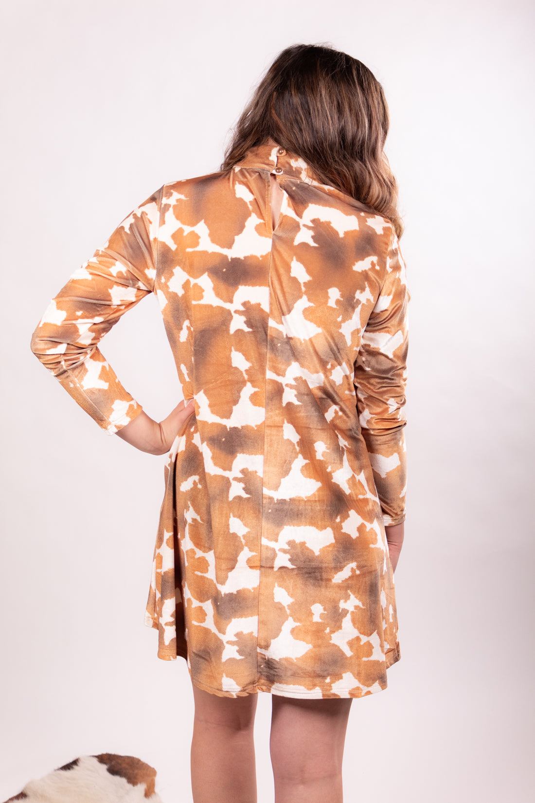 Moovin On Out Bright Mock Neck Dress