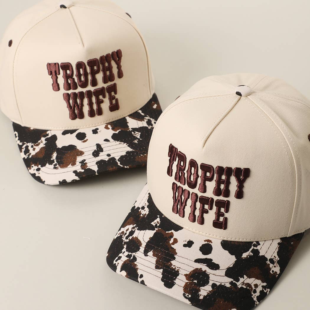 TROPHY WIFE PUFF EMBROIDERED CANVAS HAT