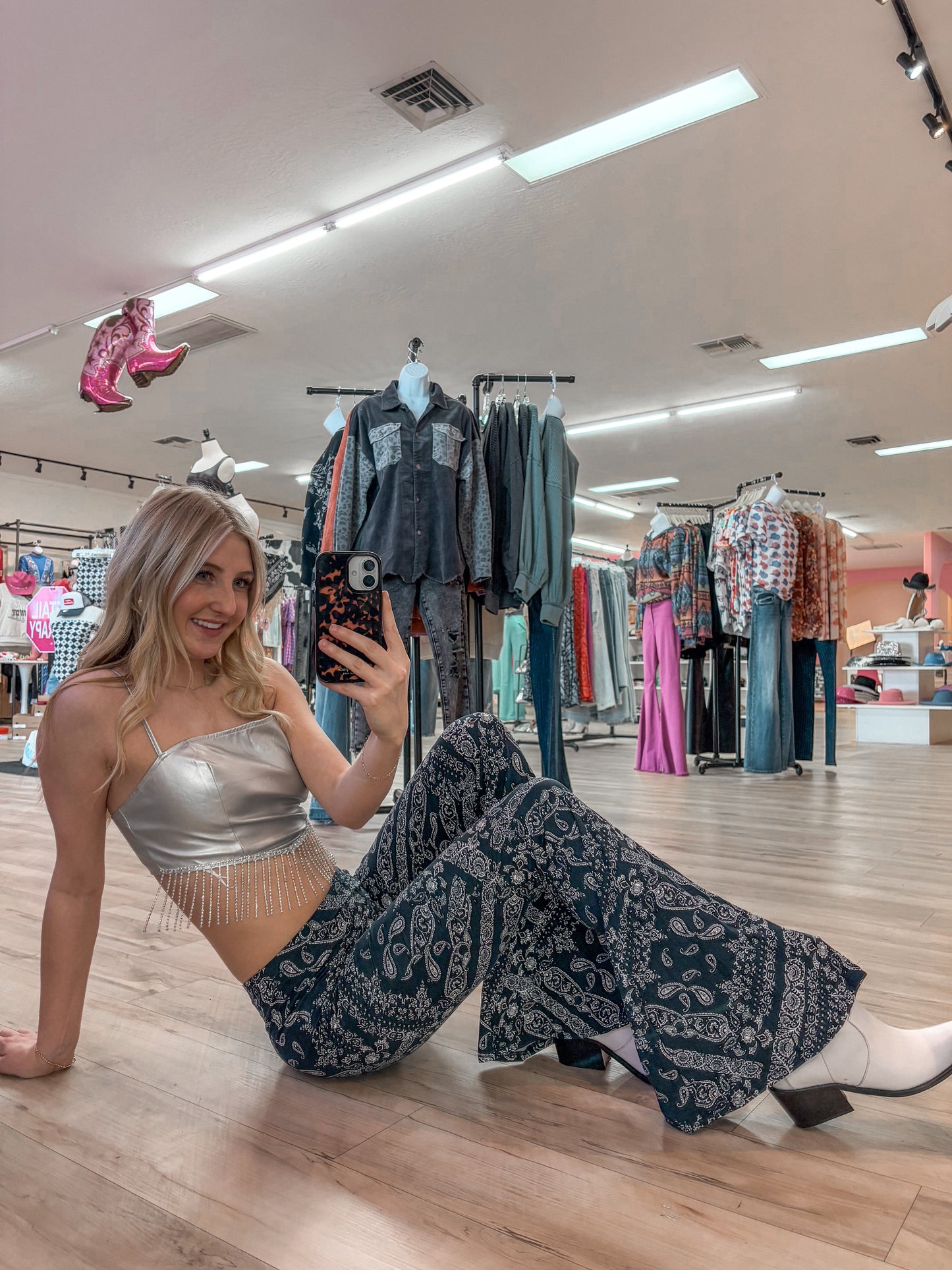 Silver Festival Fringe Tank Top
