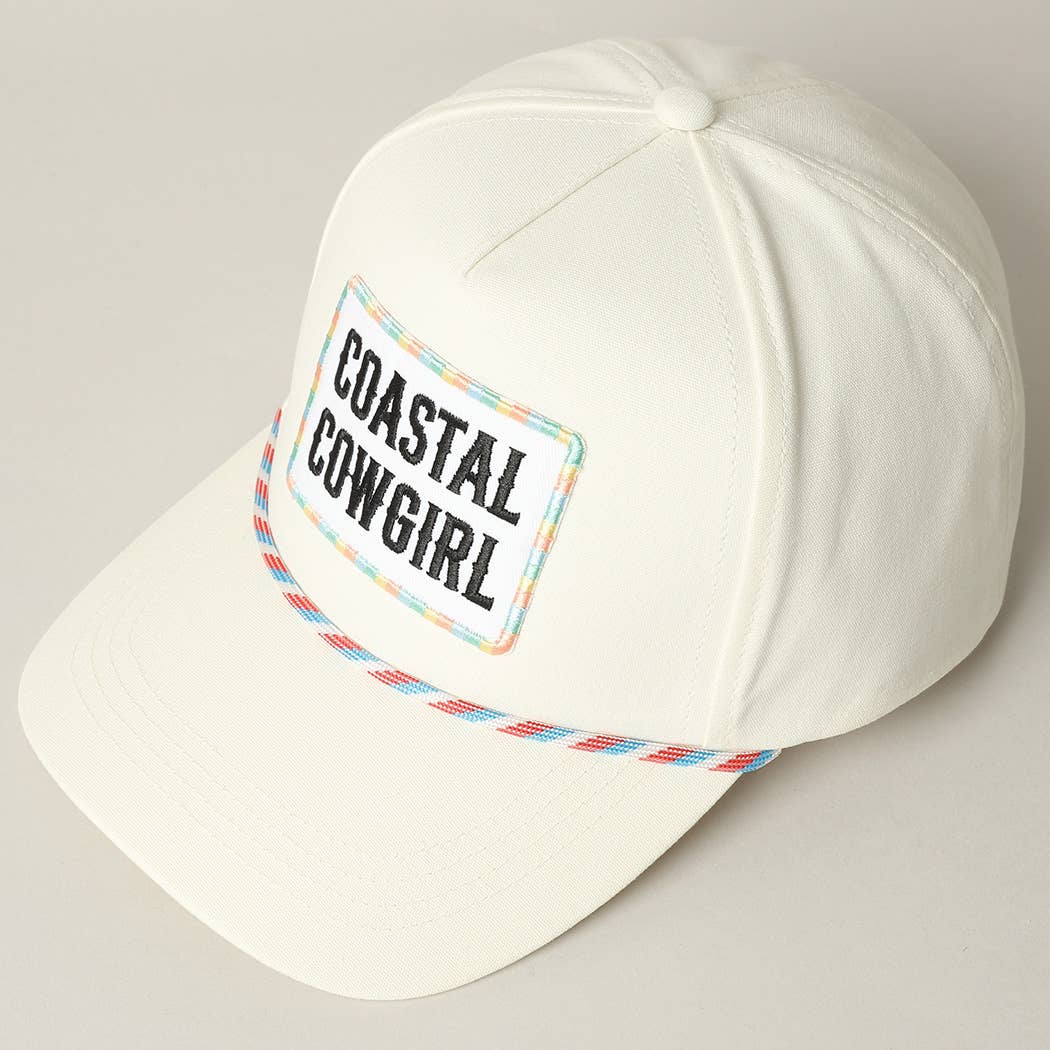 Coastal Cowgirl Embroidery Patch Trucker Hat: MULTI / ONE SIZE