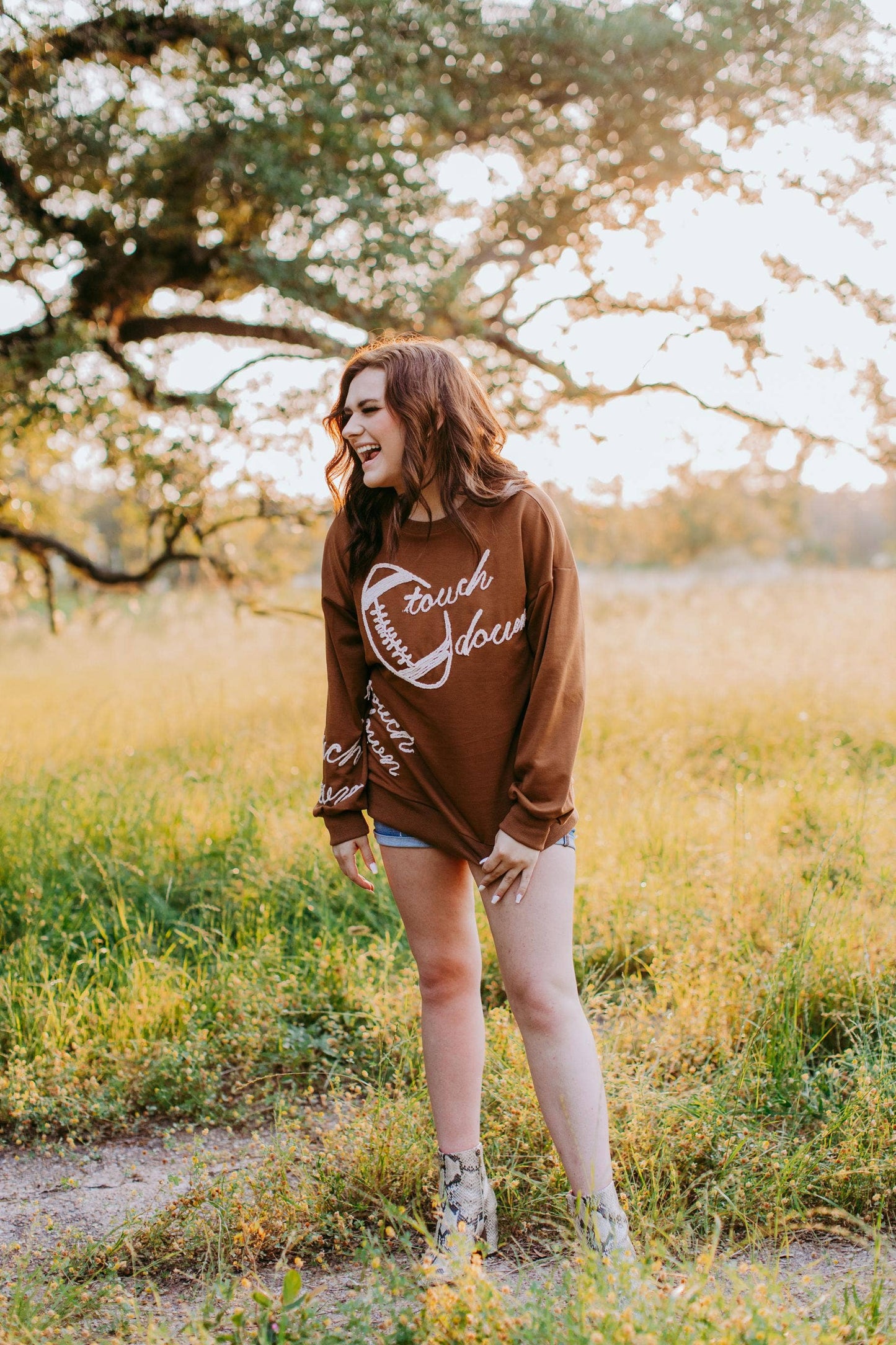 Touch Down Rope Embroidery Sweatshirt