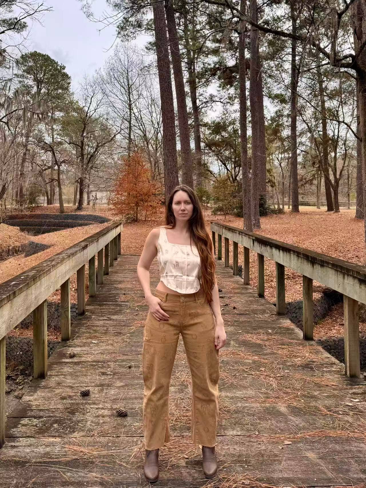 Western Saddle Print Trousers