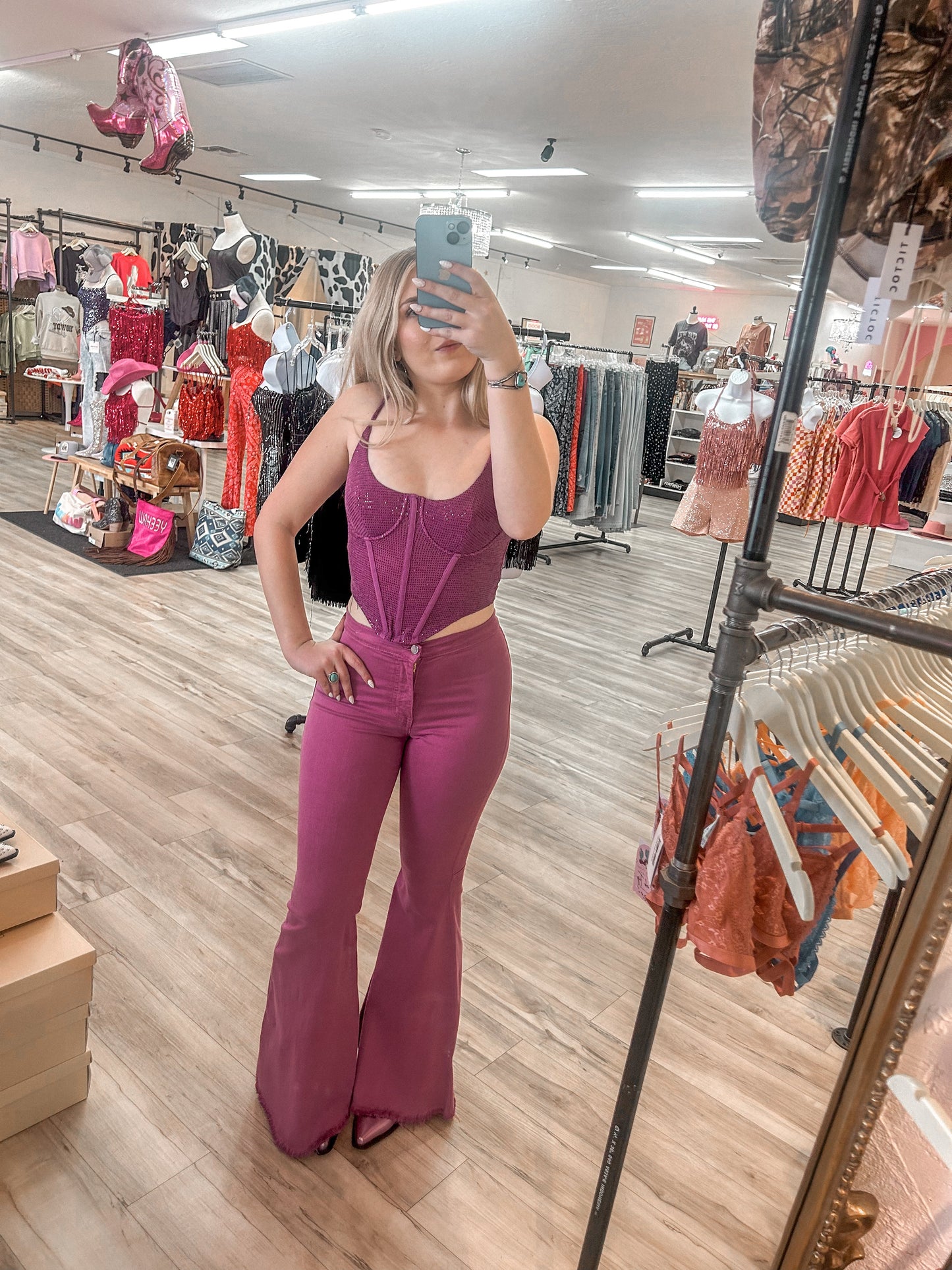 Purple Sequin Corset Top
