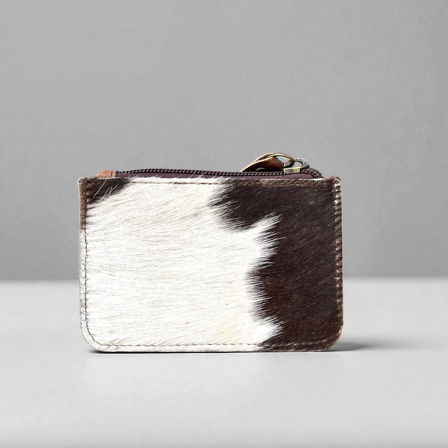 Cactus tooled & cowhide coin pouch 