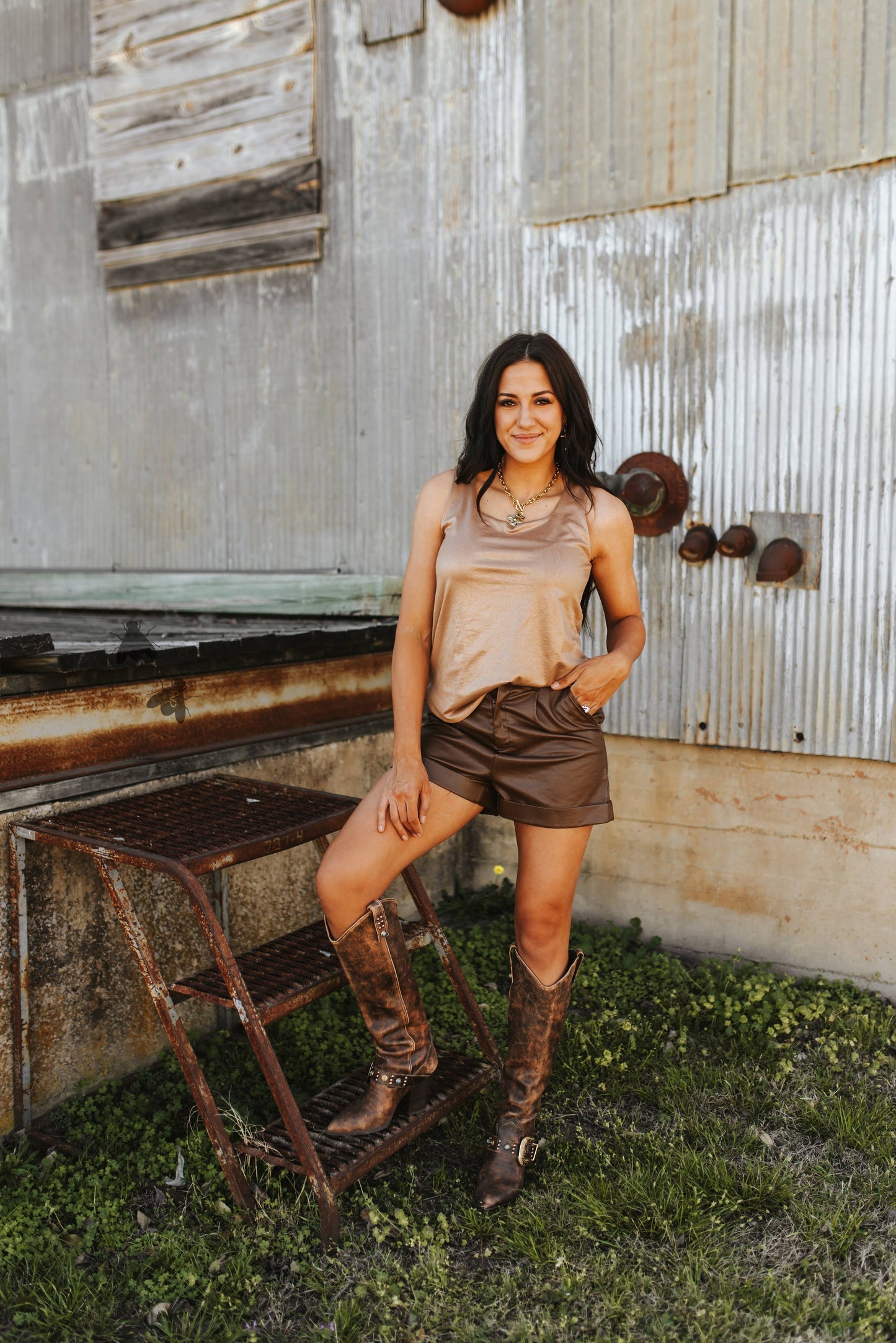 Luxe Square Neck Tank- Sand