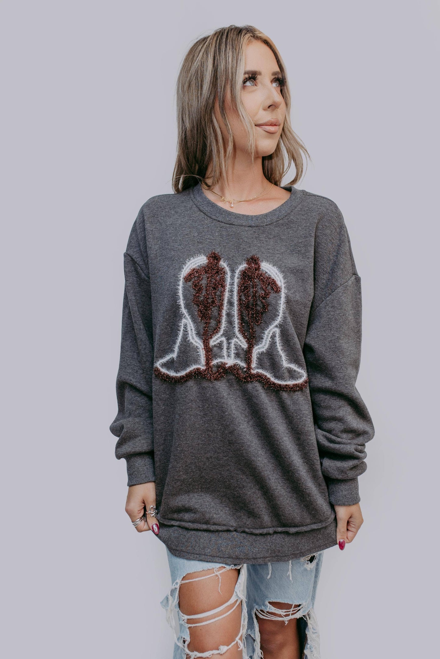 Tinsel Boots Sweatshirt