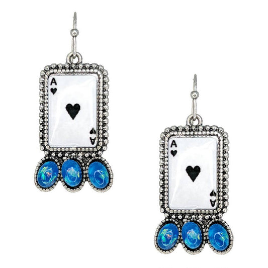 Ace of Heart Designed Hook Earrings