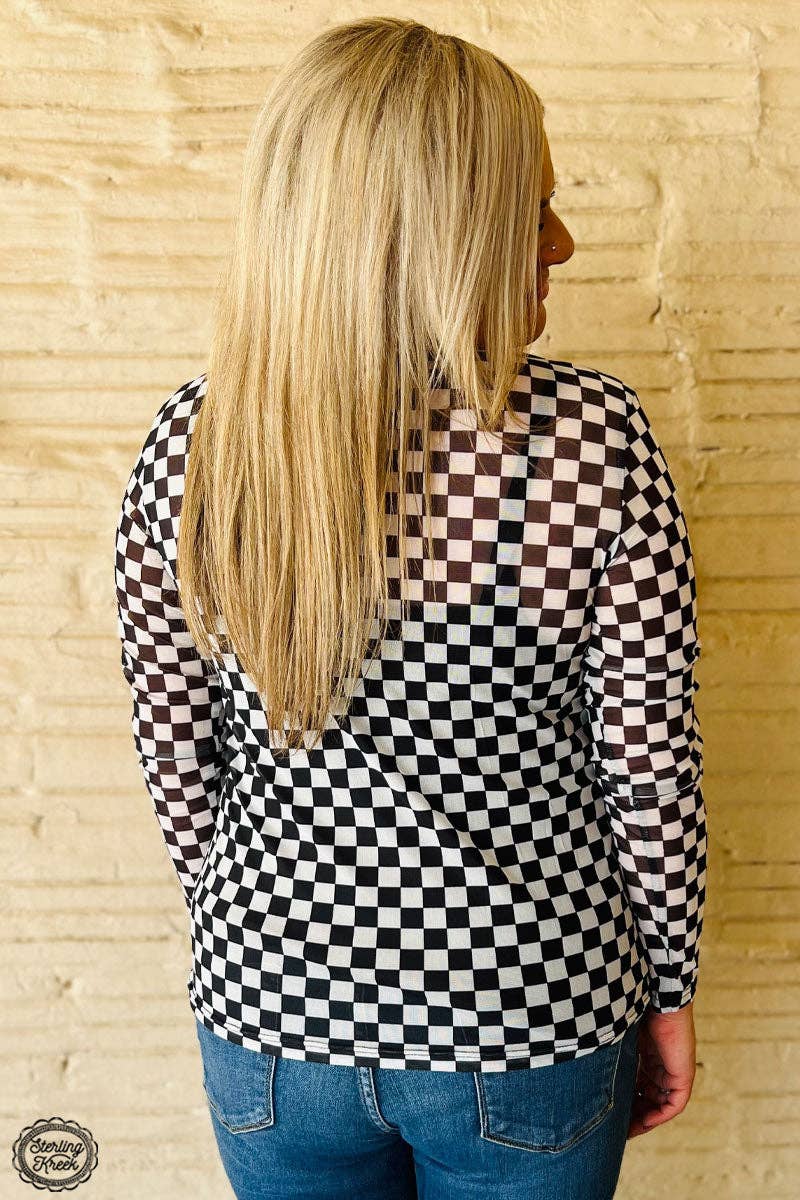 Checkered Mesh Top