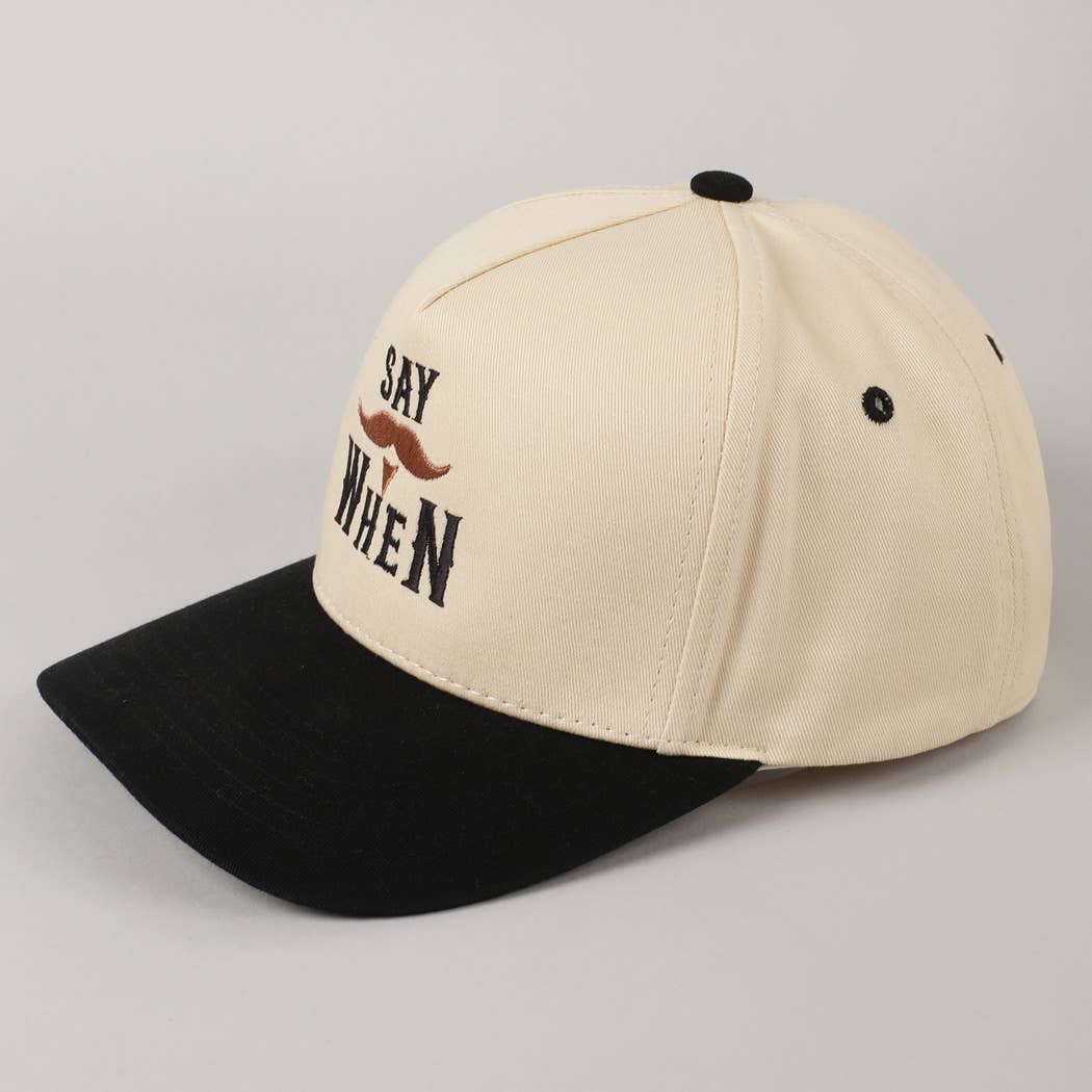 Say When  Mustache Tombstone Two-Tone Trucker Hat