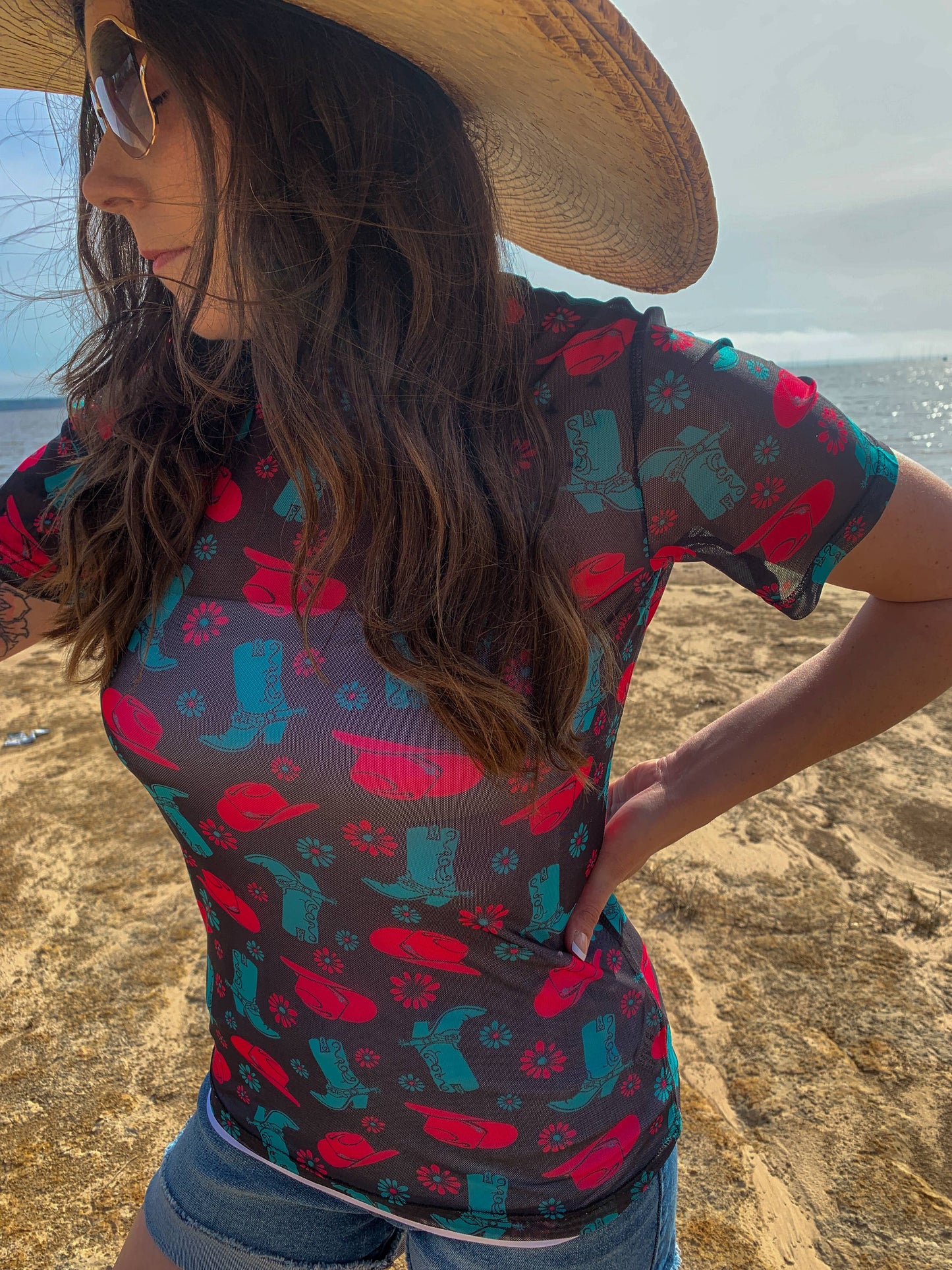 Dancehall Diva Short Sleeve Mesh Top