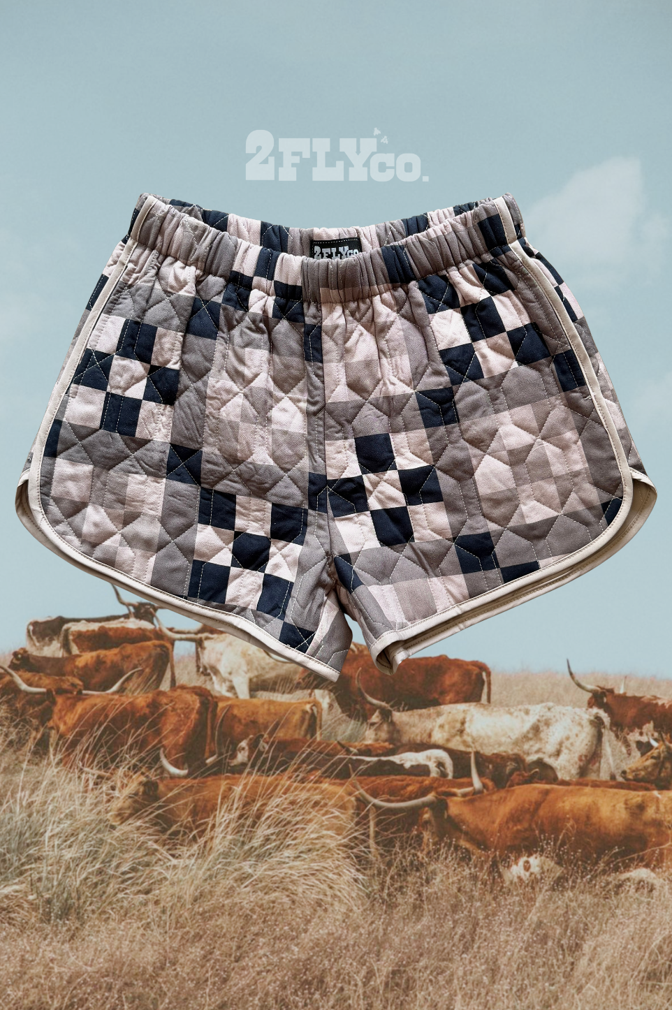 Neutral Patchwork Quilted Shorts