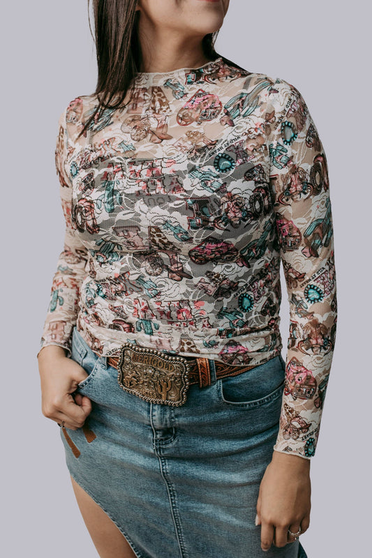 Western Love Lace Top