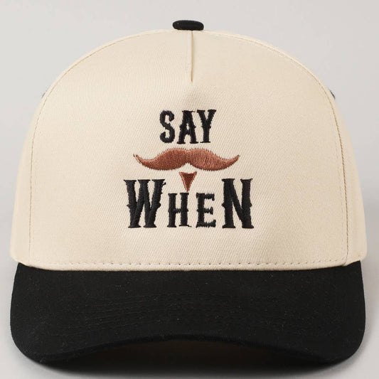 Say When  Mustache Tombstone Two-Tone Trucker Hat