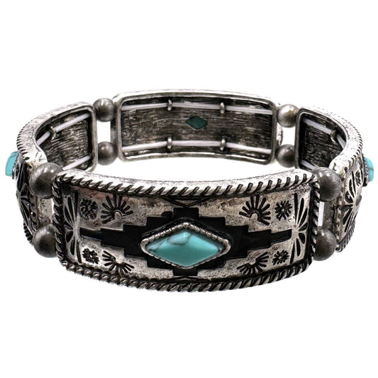Aztec Diamond Bar Stretch Bracelet