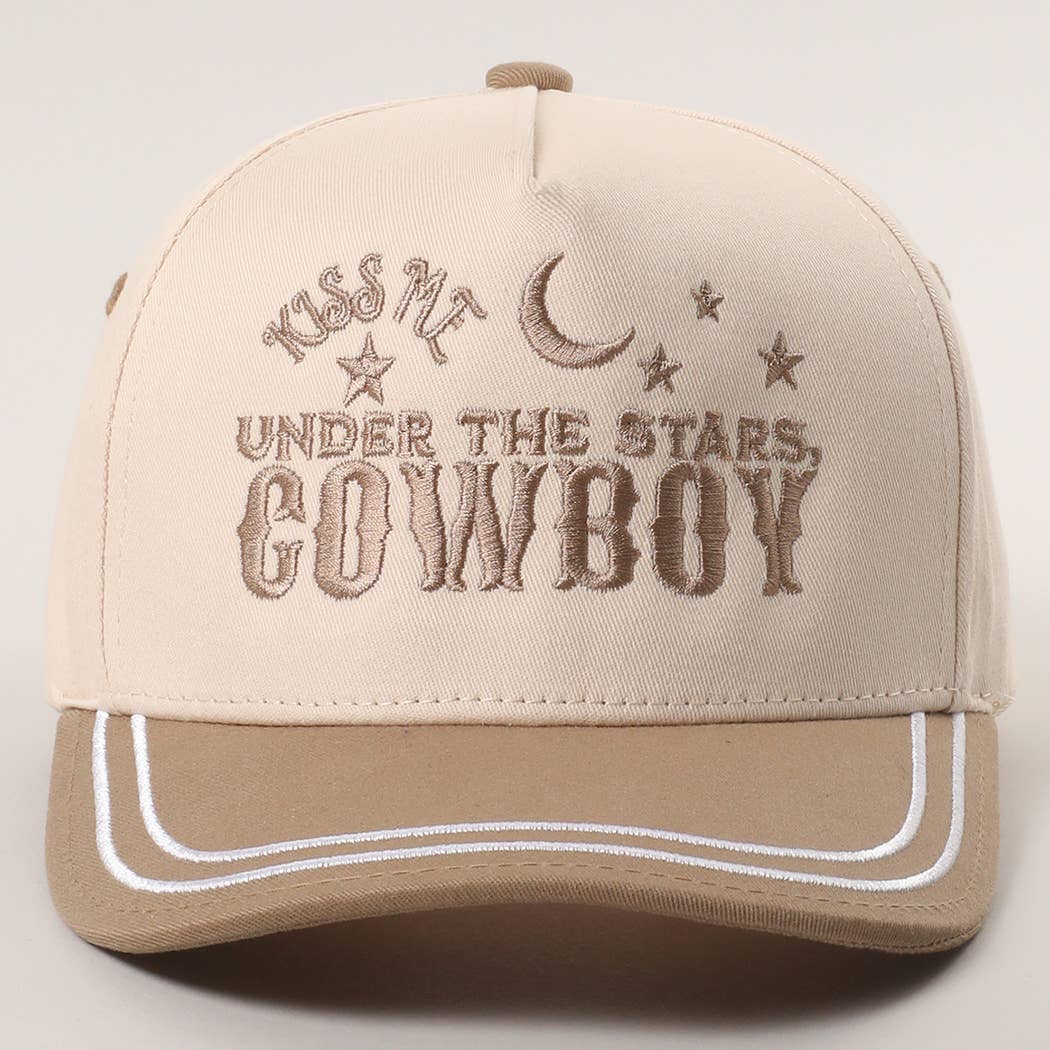 Kiss Me Under the Stars Embroidered Trucker Hat