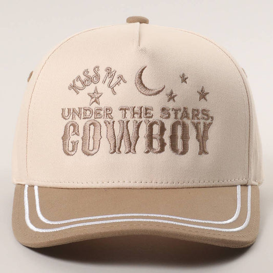 Kiss Me Under the Stars Embroidered Trucker Hat
