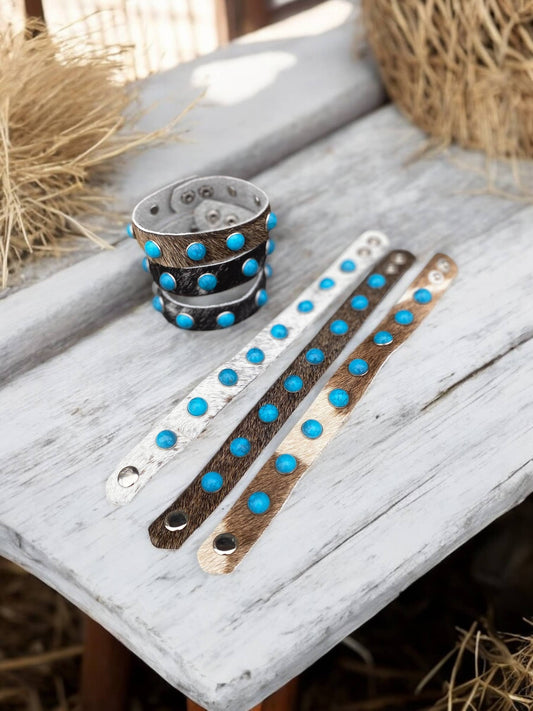 Cowhide Stones Bracelet
