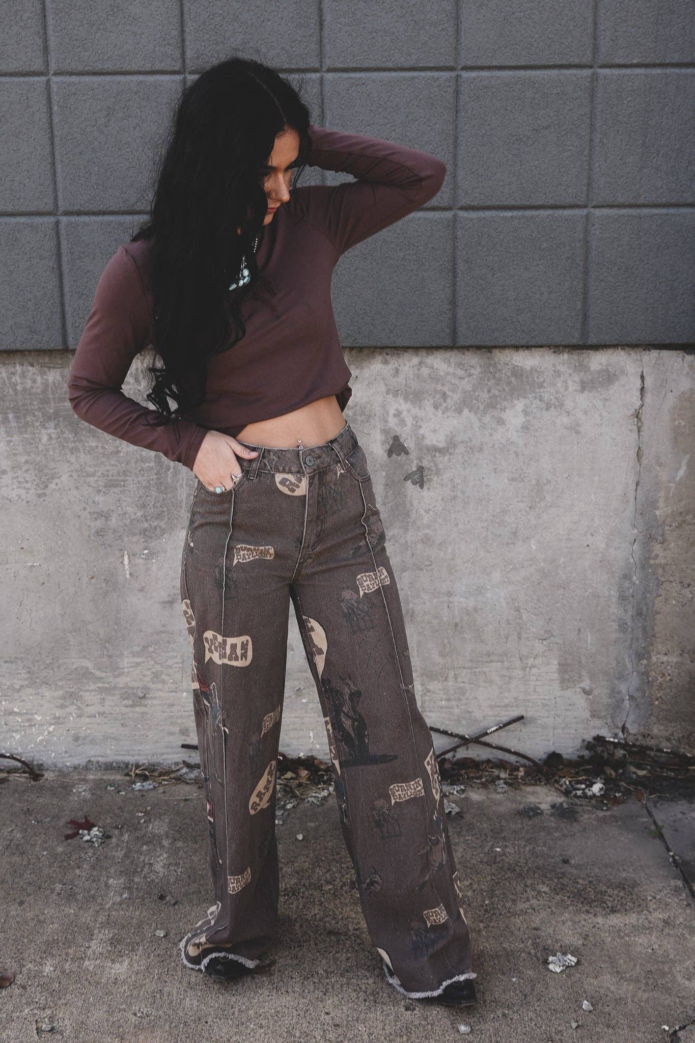 CHATTY COWBOY WIDE LEG PANTS