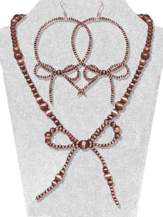 0138 HH160 Copper Ribbon Navajo Pearl 18" Set