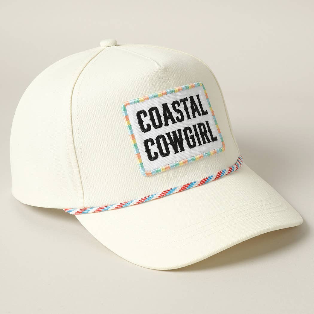 Coastal Cowgirl Embroidery Patch Trucker Hat: MULTI / ONE SIZE