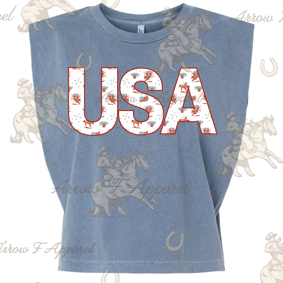 USA Western Print| Western Graphic Muscle Tank
