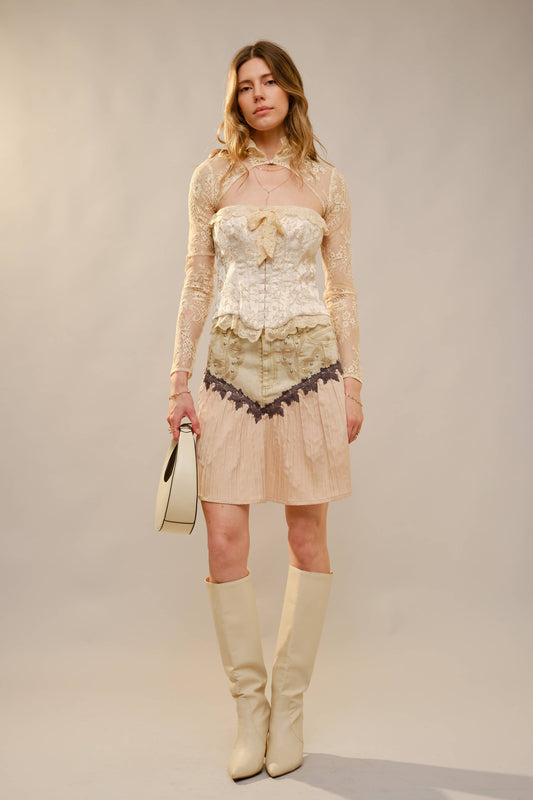 Western Stitch Pleated Denim Skirt