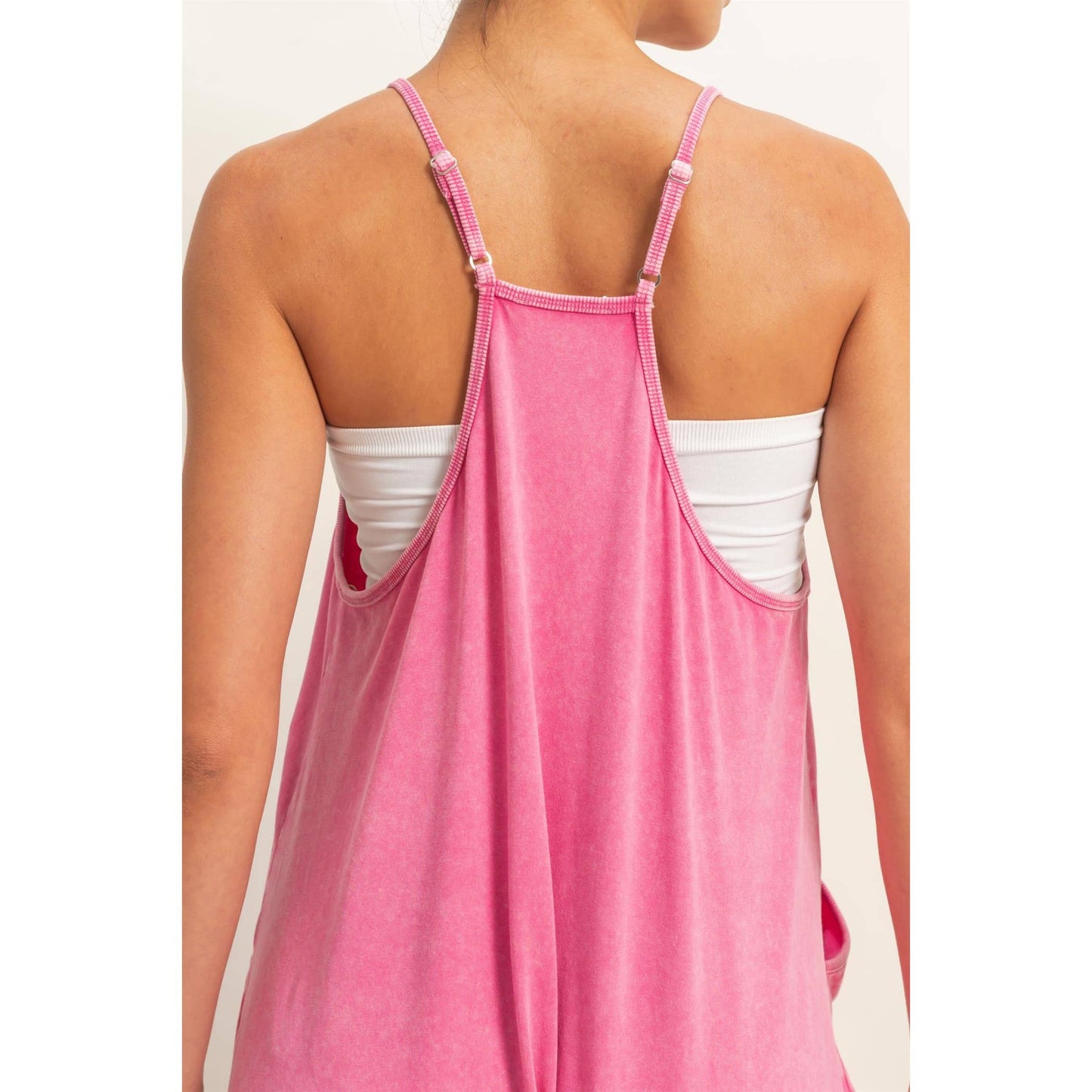 Mineral Wash Spaghetti Strap Jumpsuit