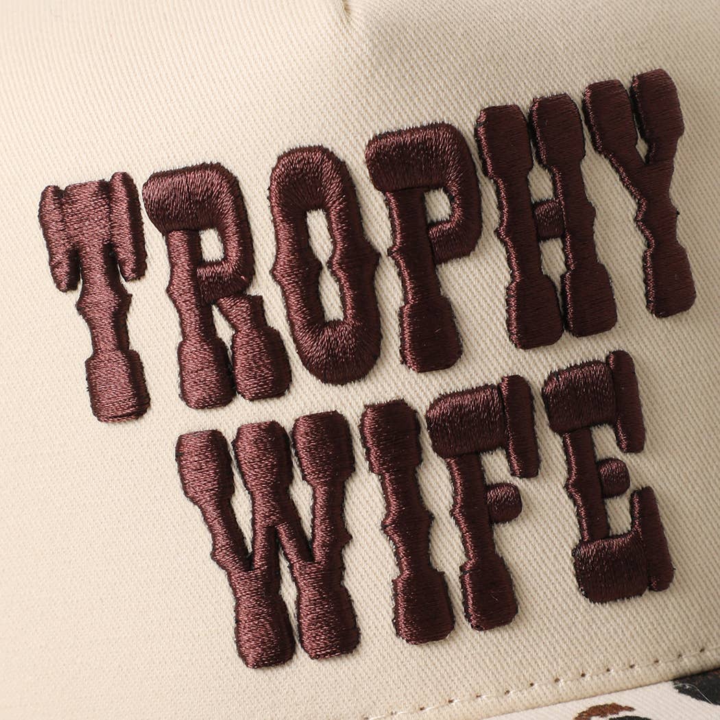 TROPHY WIFE PUFF EMBROIDERED CANVAS HAT
