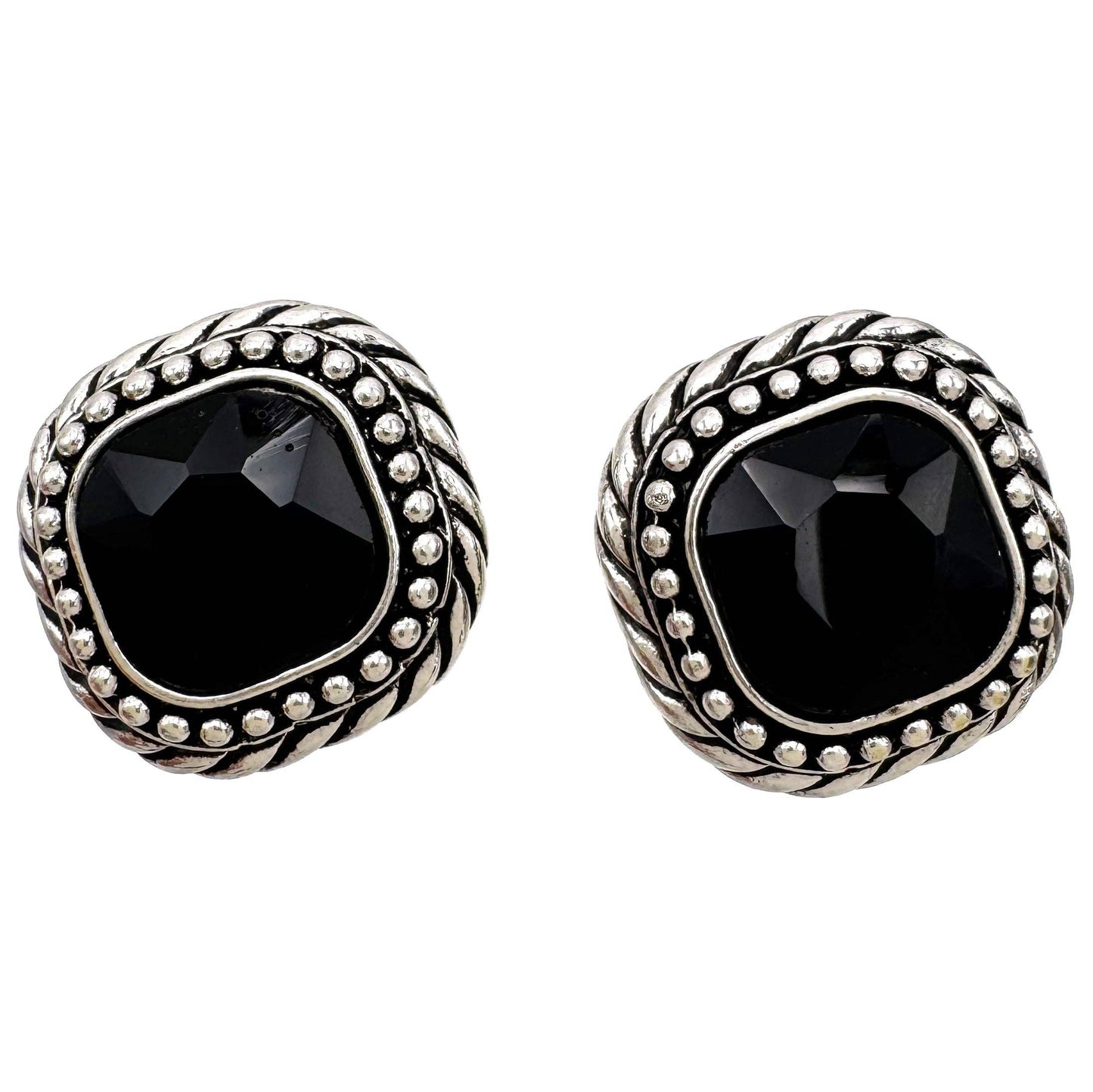 Large Western Stud Earrings: Clear