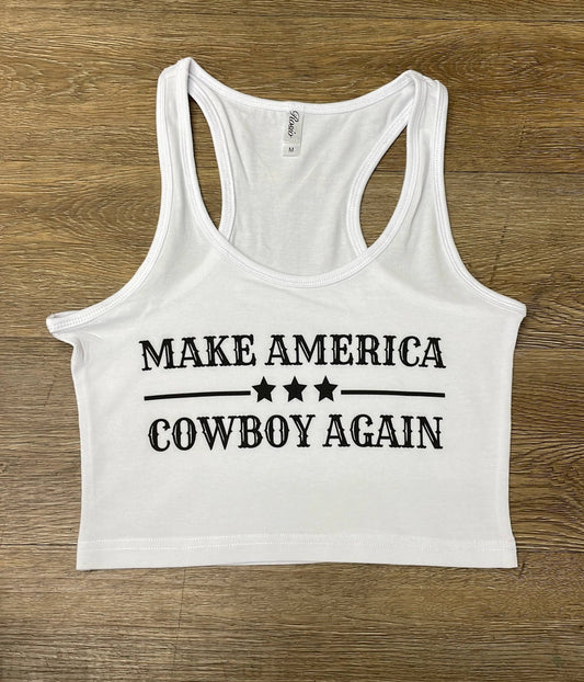 Make America Cowboy Again Cropped Tank Top