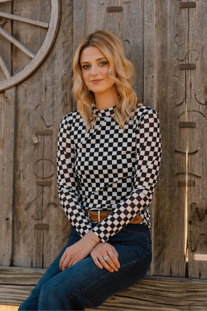 Checkered Mesh Top