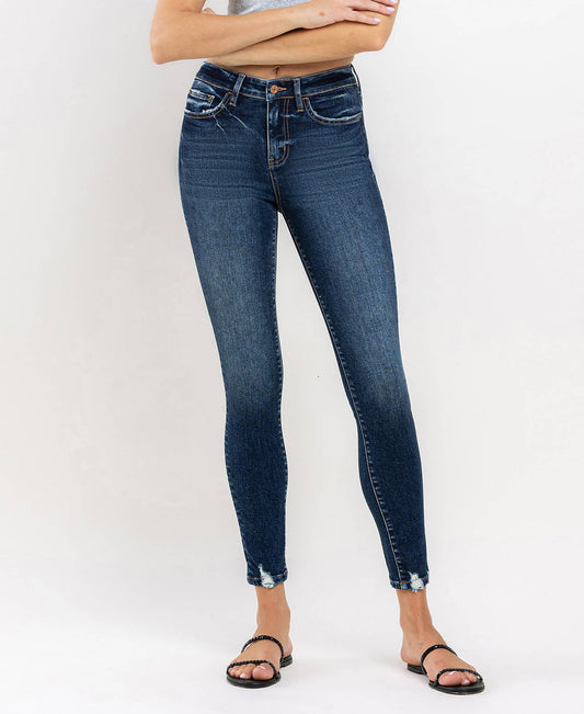 HIGH RISE ANKLE SKINNY JEANS