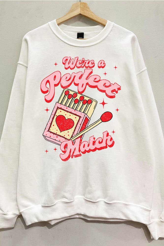 Perfect Match Valentine's Sweatshirt-Oversized
