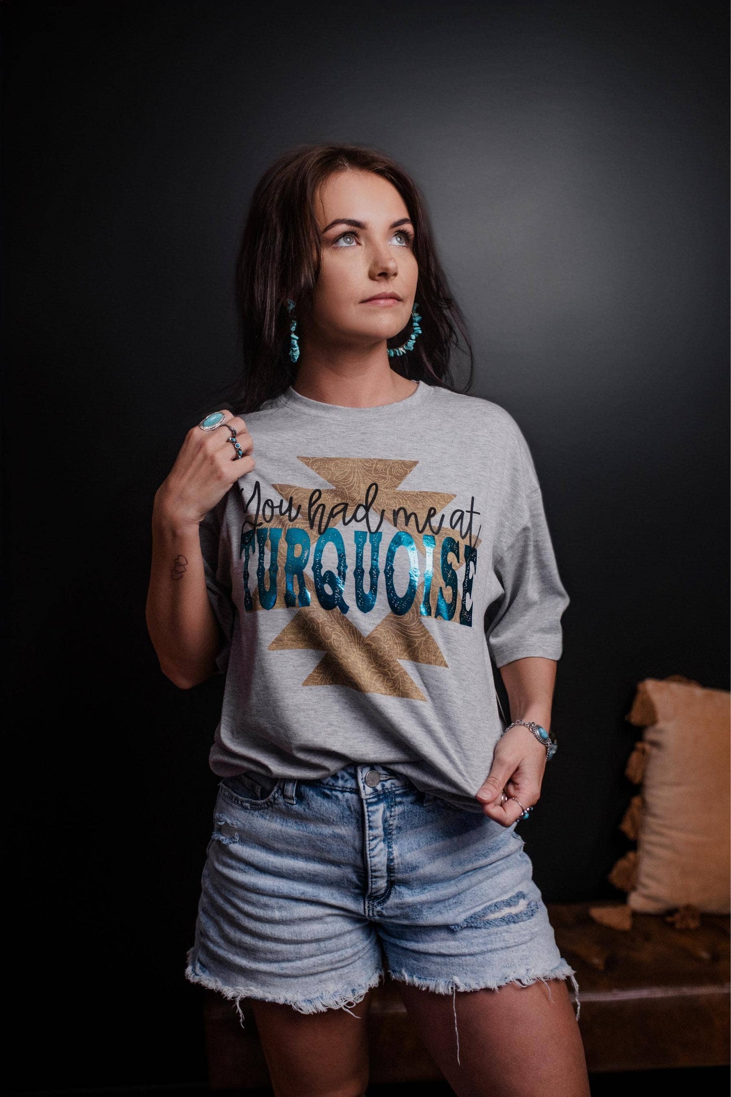 You Had Me At Turquoise Gold Foil SL Tee