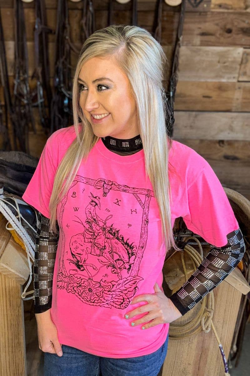 Checked In Black Mesh Top: L