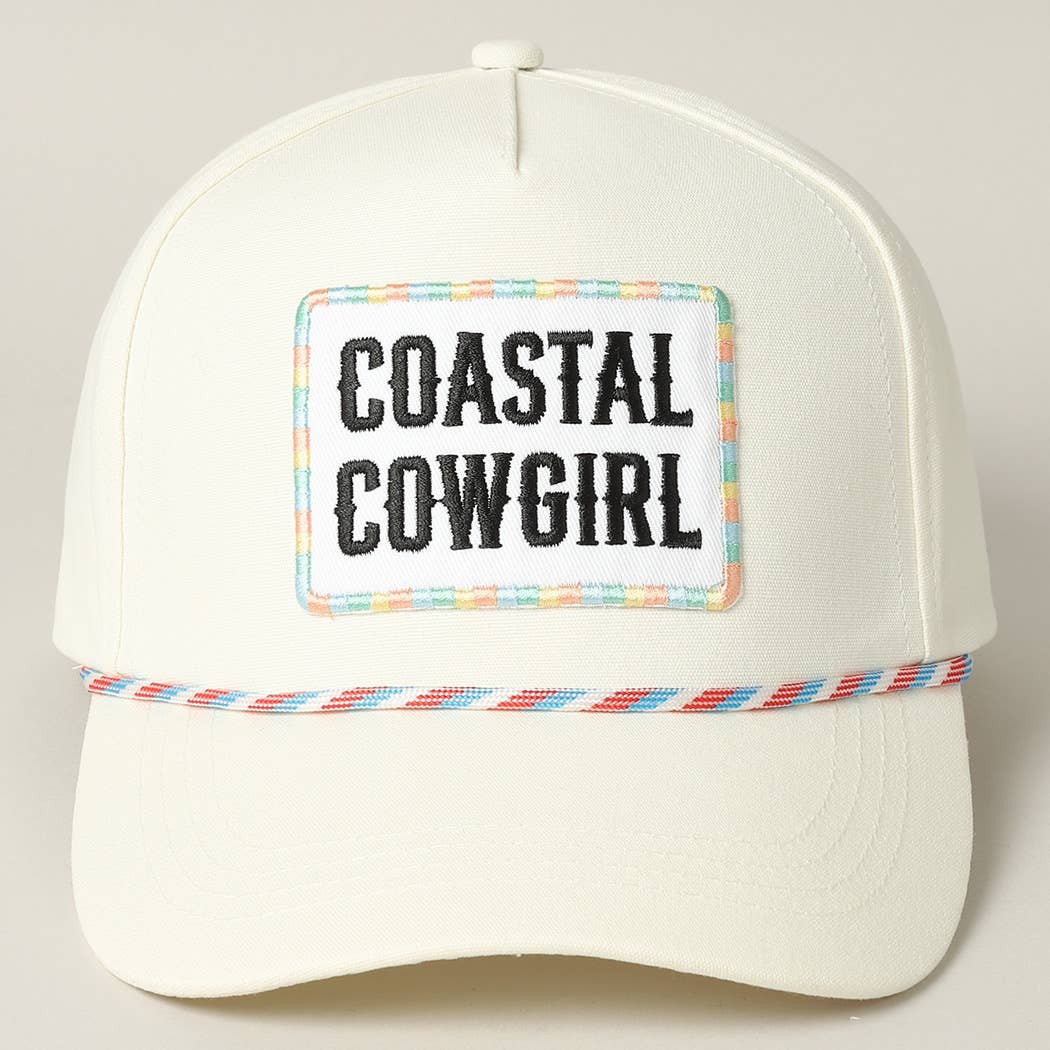 Coastal Cowgirl Embroidery Patch Trucker Hat: MULTI / ONE SIZE