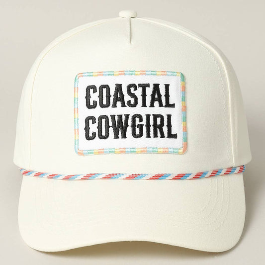Coastal Cowgirl Embroidery Patch Trucker Hat: MULTI / ONE SIZE