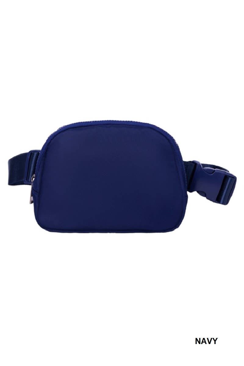 Crossbody Belt Bag Fanny pack: BLACK CHECKERED