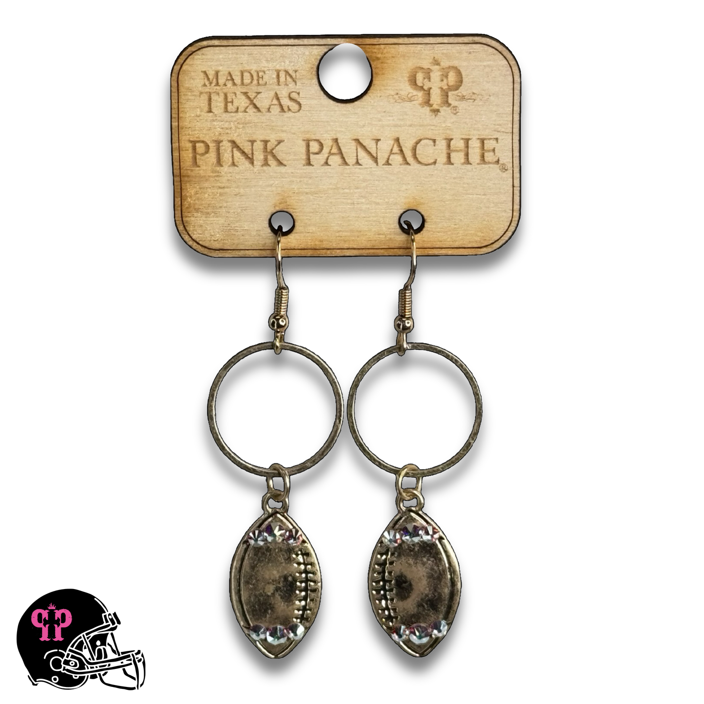 Football earring with Austrian crystals