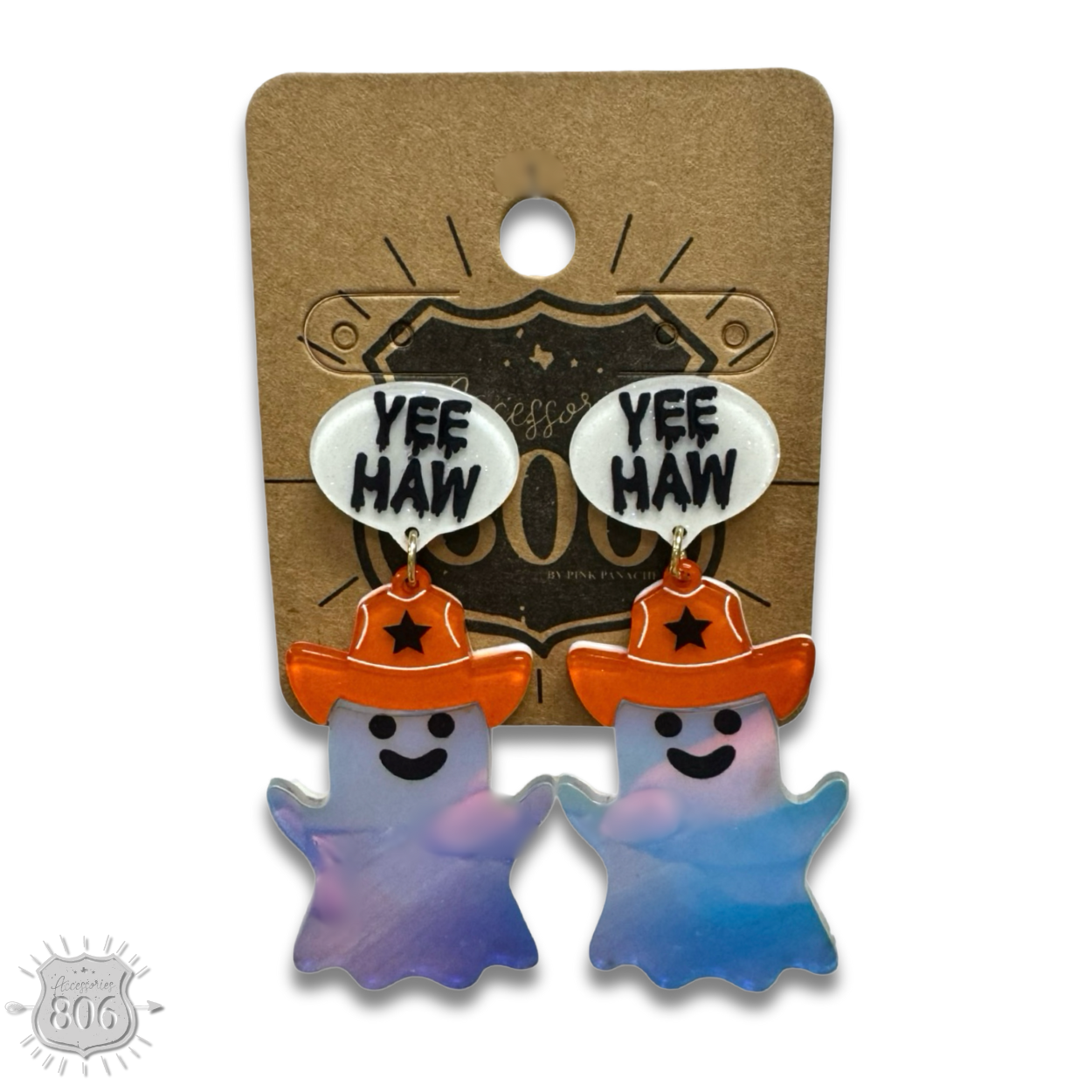 Halloween cowboy ghost earring