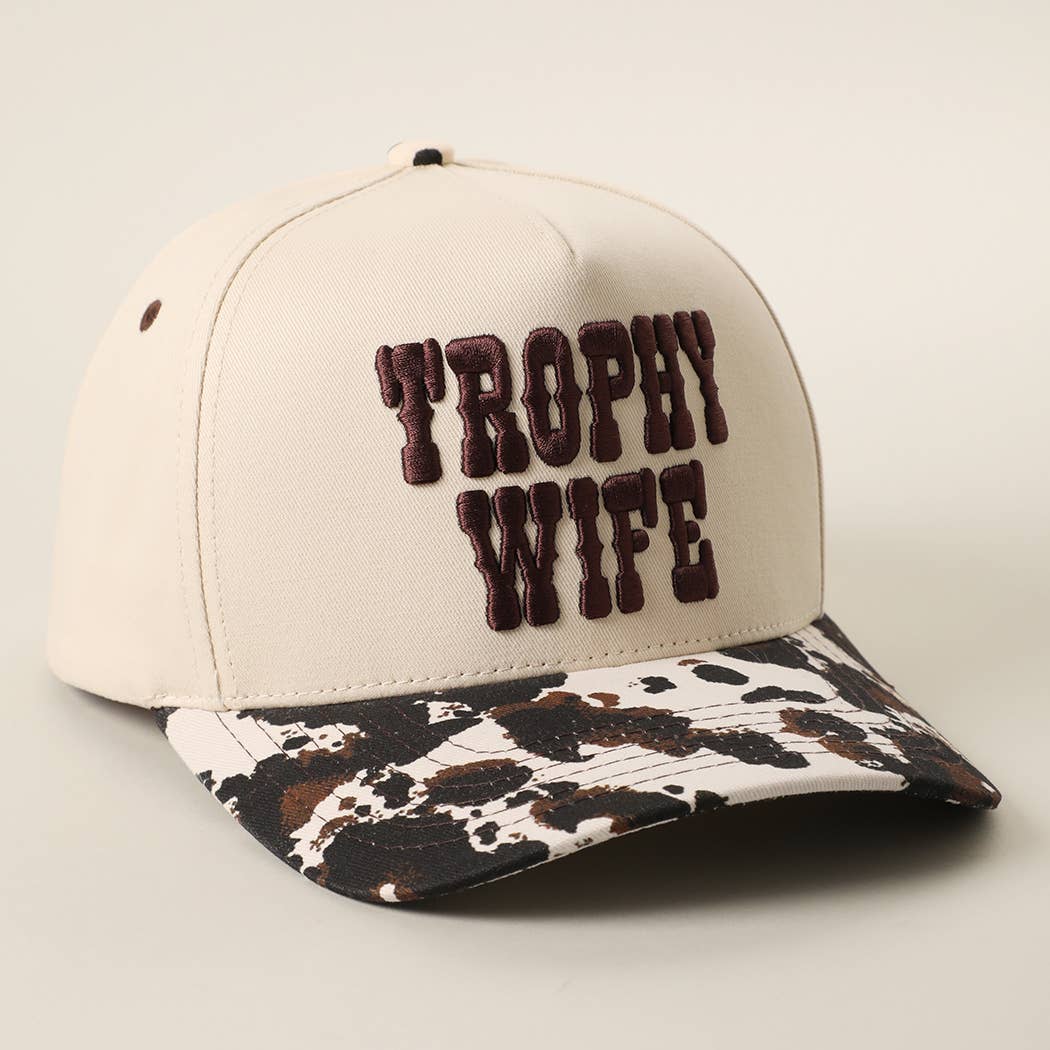 TROPHY WIFE PUFF EMBROIDERED CANVAS HAT