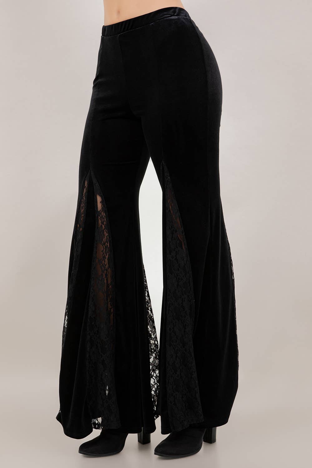 Black Beauty Bell Bottoms with Lace In-lay
