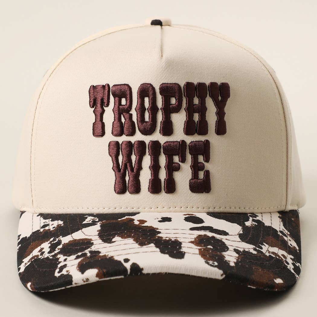 TROPHY WIFE PUFF EMBROIDERED CANVAS HAT