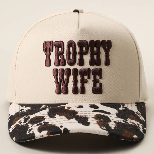TROPHY WIFE PUFF EMBROIDERED CANVAS HAT