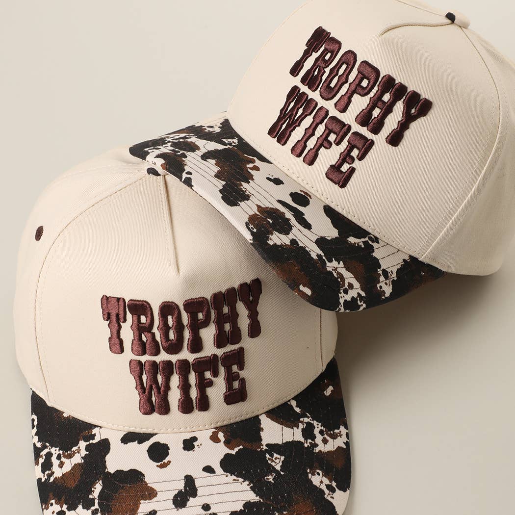 TROPHY WIFE PUFF EMBROIDERED CANVAS HAT