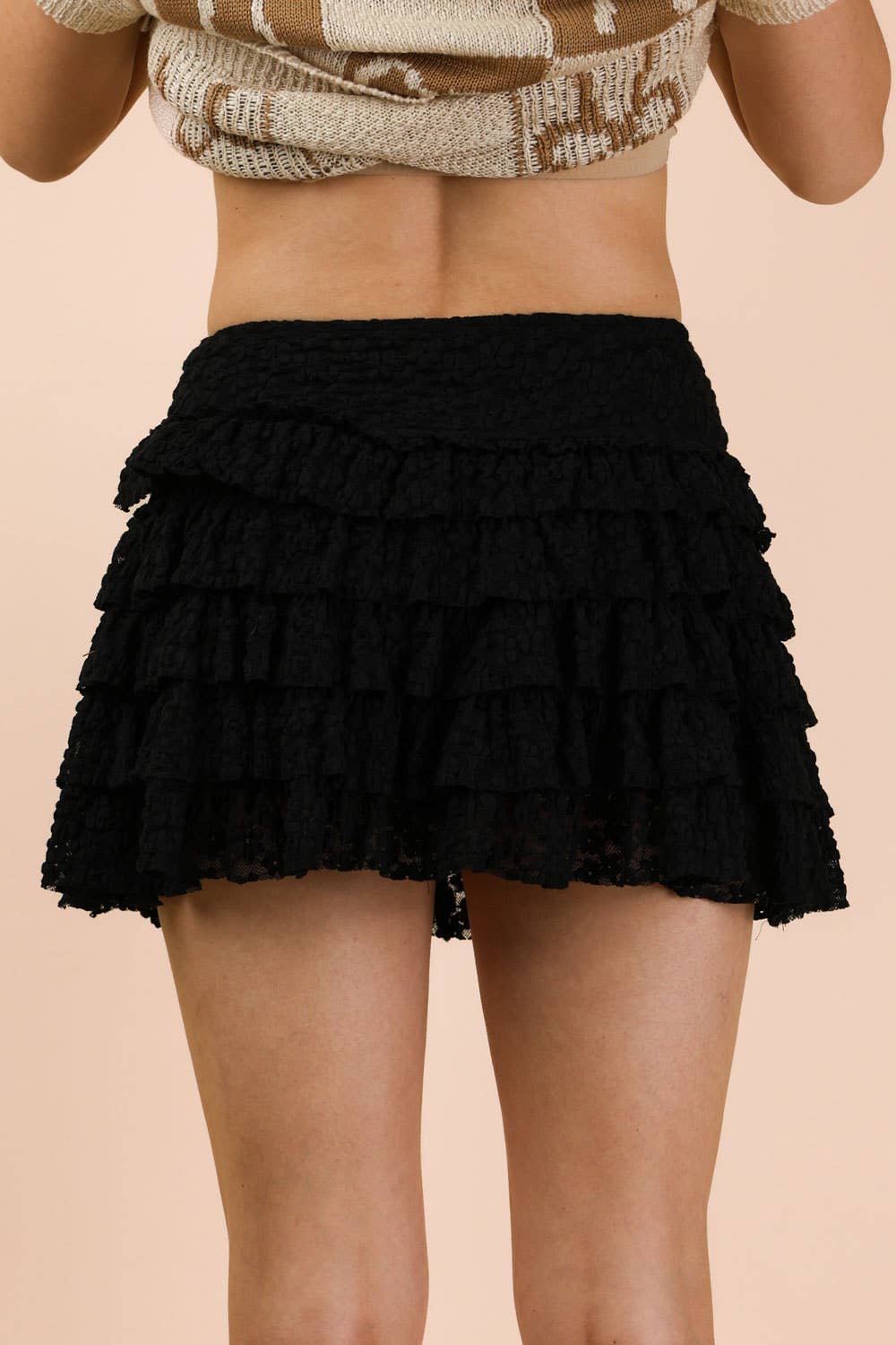 Ruffle Layered Lace Mini Skort
