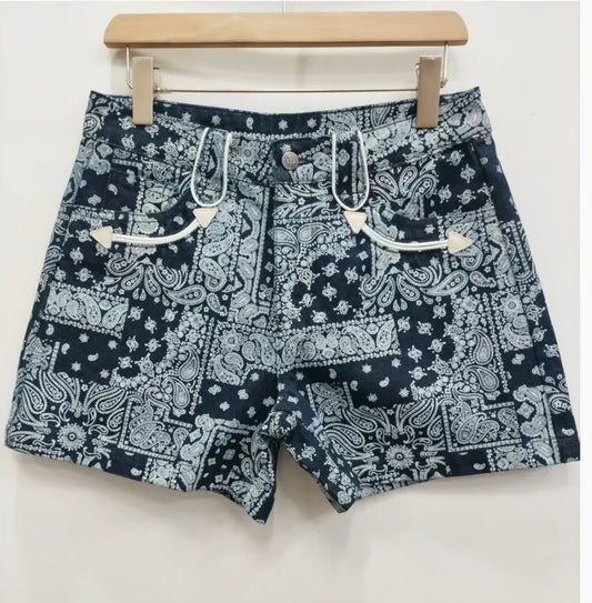 Bandana Smiley Denim Shorts