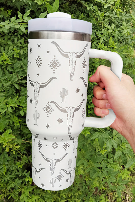 Silver Longhorn Tumbler