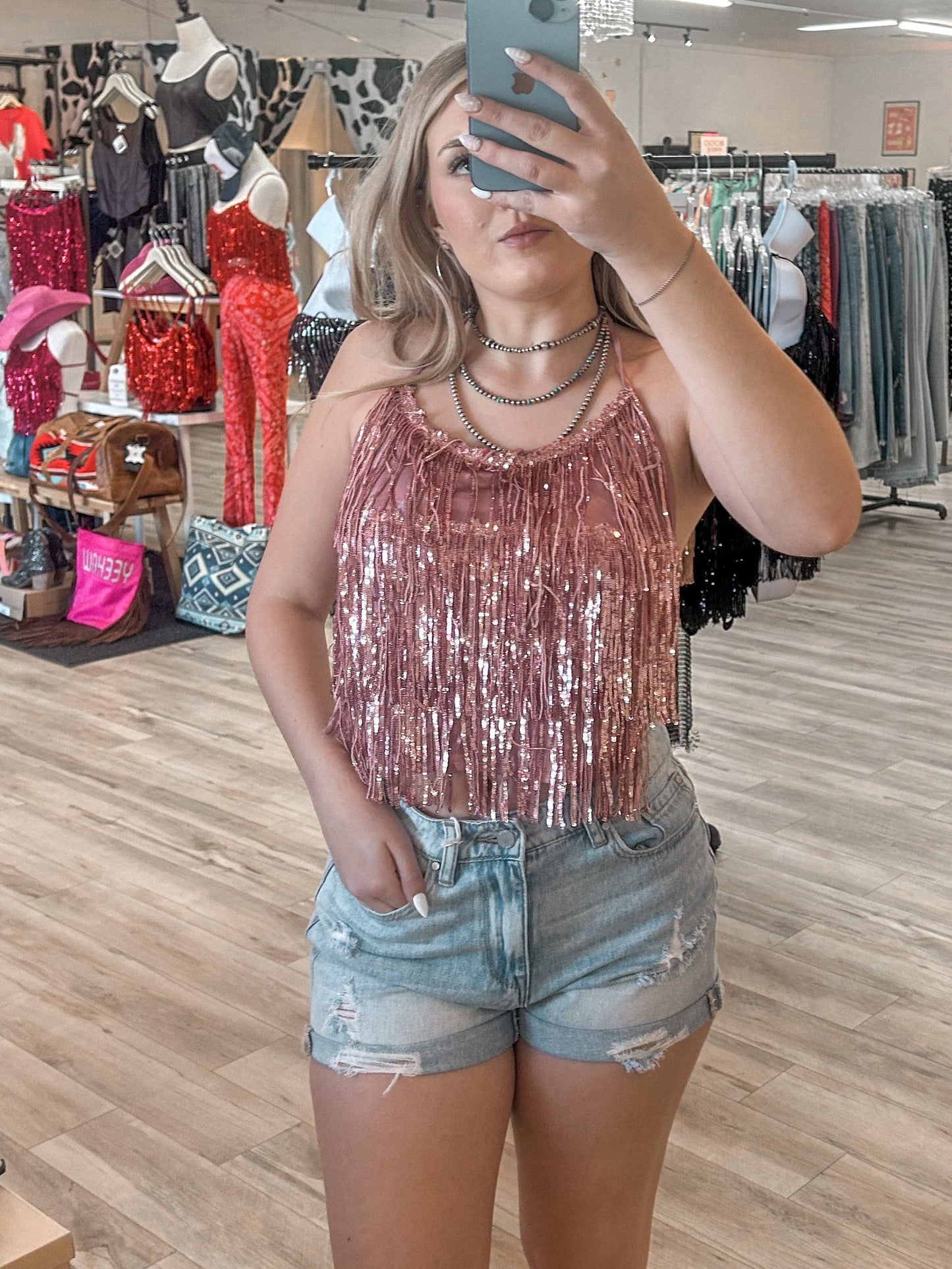 Pink Festival Fringe Top