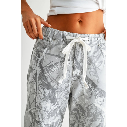 Snow camo denim joggers